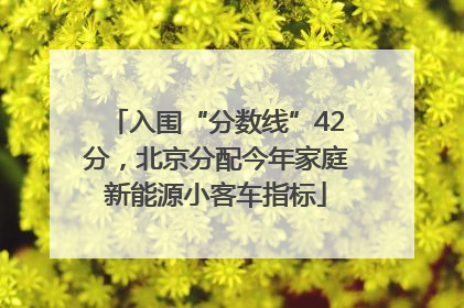 入围“分数线”42分，北京分配今年家庭新能源小客车指标