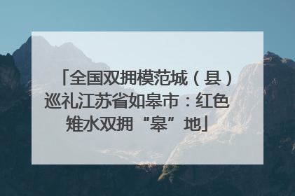 全国双拥模范城（县）巡礼江苏省如皋市：红色雉水双拥“皋”地