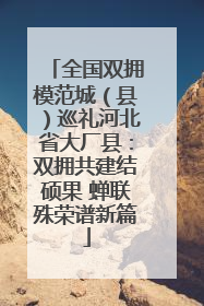 全国双拥模范城（县）巡礼河北省大厂县：双拥共建结硕果 蝉联殊荣谱新篇