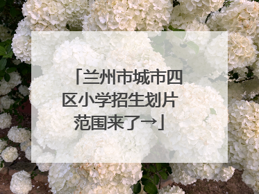 兰州市城市四区小学招生划片范围来了→