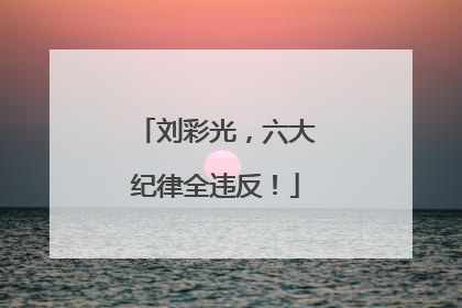 刘彩光，六大纪律全违反！