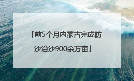 前5个月内蒙古完成防沙治沙900余万亩