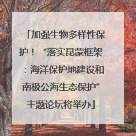 加强生物多样性保护！“落实昆蒙框架：海洋保护地建设和南极公海生态保护”主题论坛将举办