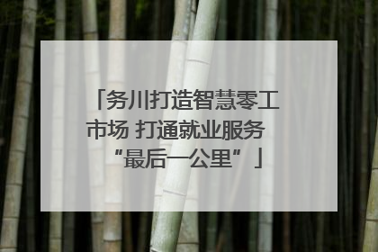 务川打造智慧零工市场 打通就业服务“最后一公里”