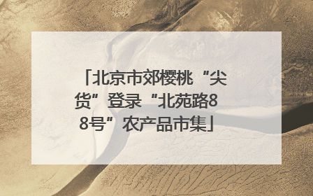 北京市郊樱桃“尖货”登录“北苑路88号”农产品市集