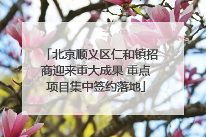 北京顺义区仁和镇招商迎来重大成果 重点项目集中签约落地