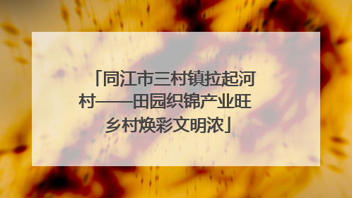 同江市三村镇拉起河村——田园织锦产业旺 乡村焕彩文明浓