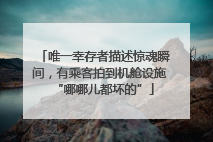 唯一幸存者描述惊魂瞬间，有乘客拍到机舱设施“哪哪儿都坏的”
