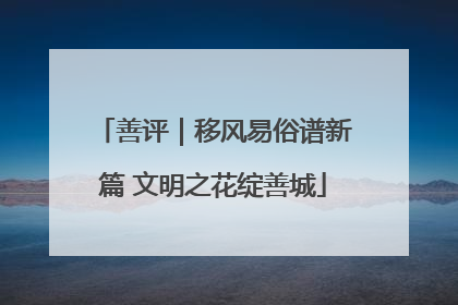 善评｜移风易俗谱新篇 文明之花绽善城