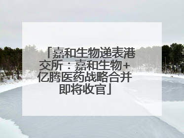 嘉和生物递表港交所：嘉和生物+亿腾医药战略合并即将收官