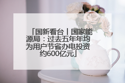 国新看台丨国家能源局：过去五年年均为用户节省办电投资约600亿元