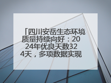 四川安岳生态环境质量持续向好：2024年优良天数324天，多项数据实现100%