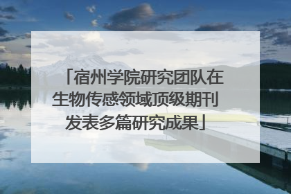 宿州学院研究团队在生物传感领域顶级期刊发表多篇研究成果