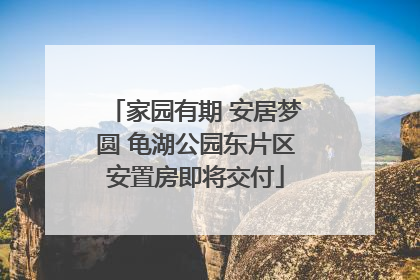 家园有期 安居梦圆 龟湖公园东片区安置房即将交付