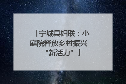 宁城县妇联：小庭院释放乡村振兴“新活力”