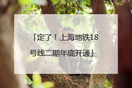 定了！上海地铁18号线二期年底开通