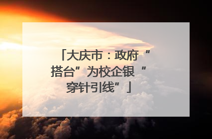 大庆市：政府“搭台”为校企银“穿针引线”