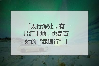太行深处，有一片红土地，也是百姓的“绿银行”