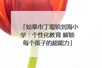 如皋市丁堰镇刘海小学：个性化教育 解锁每个孩子的超能力