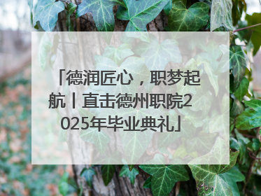 德润匠心，职梦起航丨直击德州职院2025年毕业典礼