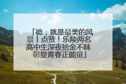 德，就是最美的风景丨点赞！乐陵两名高中生深夜拾金不昧 彰显青春正能量