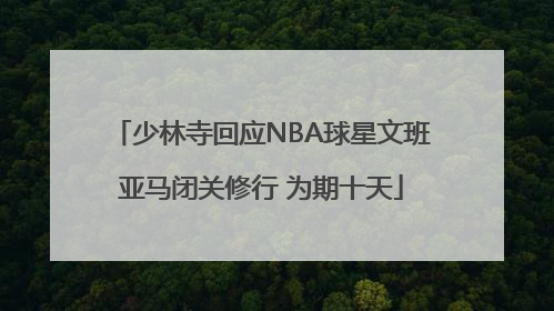 少林寺回应NBA球星文班亚马闭关修行 为期十天