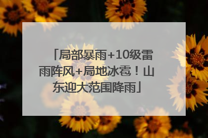 局部暴雨+10级雷雨阵风+局地冰雹！山东迎大范围降雨