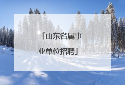 山东省属事业单位招聘