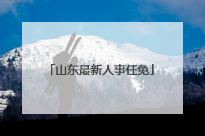 山东最新人事任免