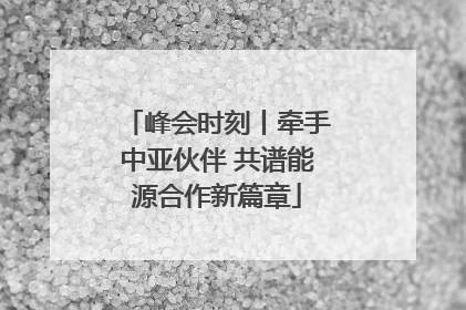 峰会时刻丨牵手中亚伙伴 共谱能源合作新篇章