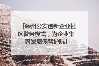 嵊州公安创新企业社区警务模式，为企业集聚发展保驾护航