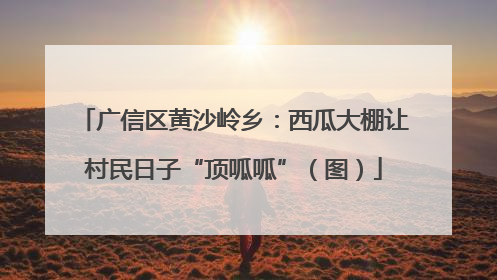广信区黄沙岭乡：西瓜大棚让村民日子“顶呱呱”（图）