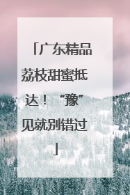 广东精品荔枝甜蜜抵达！“豫”见就别错过