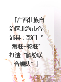 广西壮族自治区北海市合浦县：部门“常驻+轮驻”打造“解纷联合舰队”