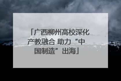 广西柳州高校深化产教融合 助力“中国制造”出海
