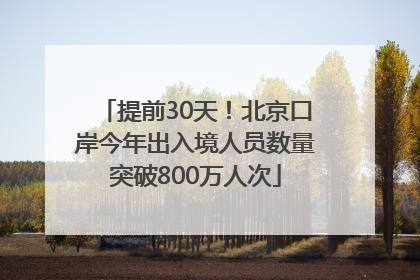 提前30天！北京口岸今年出入境人员数量突破800万人次