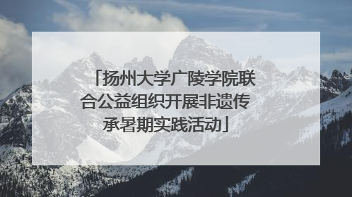 扬州大学广陵学院联合公益组织开展非遗传承暑期实践活动