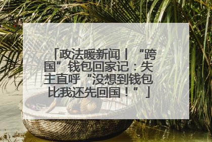 政法暖新闻丨“跨国”钱包回家记：失主直呼“没想到钱包比我还先回国！”