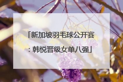 新加坡羽毛球公开赛：韩悦晋级女单八强