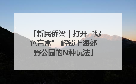 新民侨梁｜打开“绿色盲盒” 解锁上海郊野公园的N种玩法