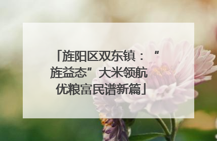旌阳区双东镇：“旌益态”大米领航 优粮富民谱新篇