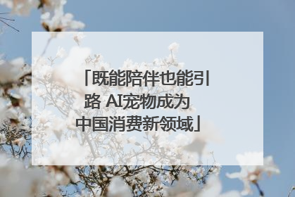 既能陪伴也能引路 AI宠物成为中国消费新领域