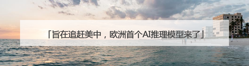 旨在追赶美中，欧洲首个AI推理模型来了