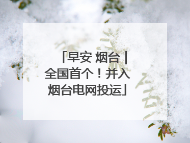 早安 烟台｜全国首个！并入烟台电网投运