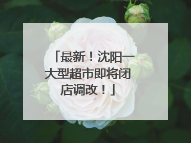 最新！沈阳一大型超市即将闭店调改！