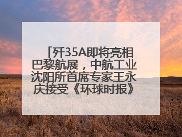 歼35A即将亮相巴黎航展，中航工业沈阳所首席专家王永庆接受《环球时报》专访：未来数量可以有很多
