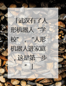 武汉有了人形机器人“学校”，“人形机器人进家庭，这是第一步”