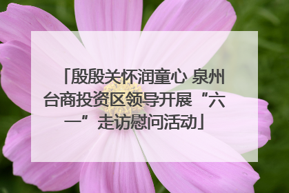 殷殷关怀润童心 泉州台商投资区领导开展“六一”走访慰问活动