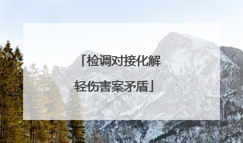 检调对接化解轻伤害案矛盾