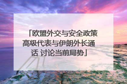欧盟外交与安全政策高级代表与伊朗外长通话 讨论当前局势